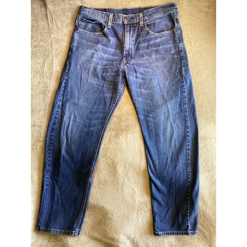 Levi's 505 Jeans Regular Fit Straight Leg Blue Denim Pants‎ Mens W36 L30